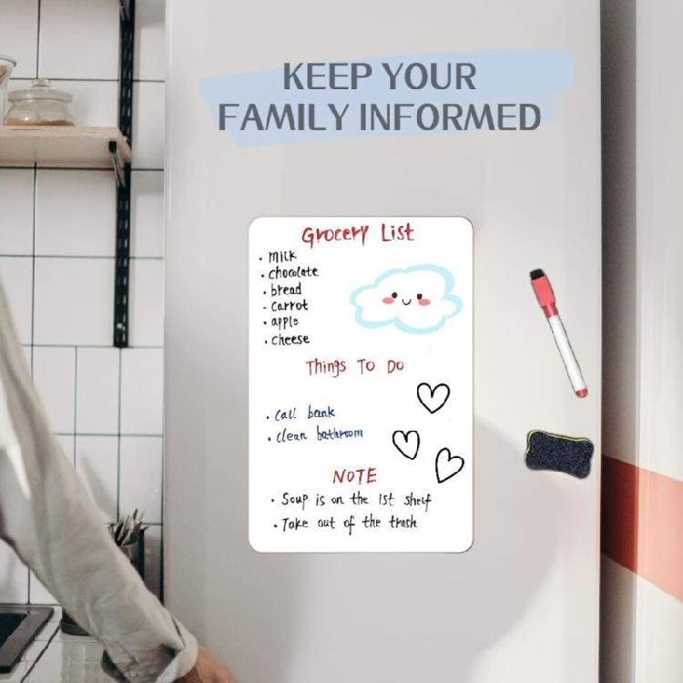 Magnetic Whiteboard Fridge Magnetic Dry Erases Boards Easy To Write and Clean for Family Planner