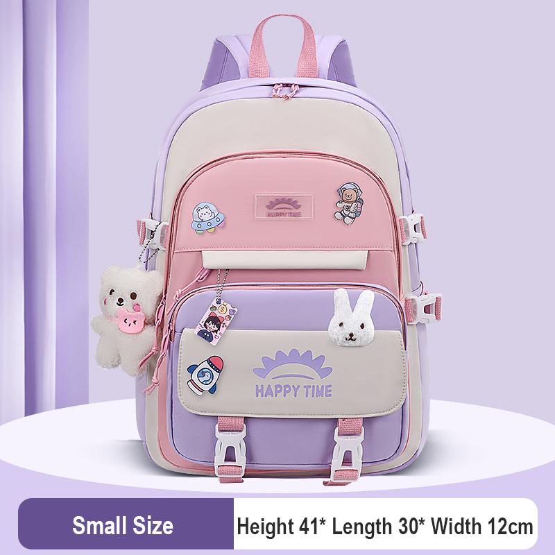 Large Capacity Cute Women Multi-Pocket Nylon Backpack Ins Junior High School Student School Bag Female Girl Backpack Laptop Book With-Accessories