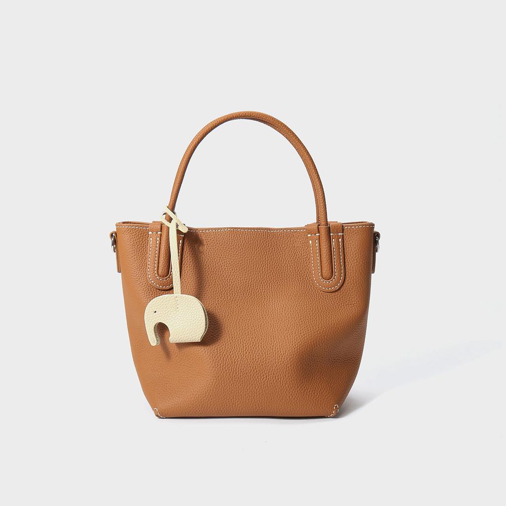 Women's bag, vegetable basket bag, new shoulder messenger bag, high-end commuter, portable first-layer cowhide women's bucket bag