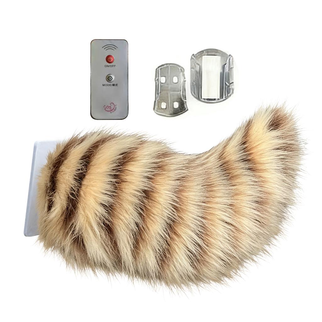 Dynamic Electric Plush Animal Tail For Car Exterior Decor Sound Activated Remote Control USB Charging Furry Tail Ornament