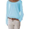 T-shirt in Cotone da Donna con Girocollo Manica Lunga Vestibilità Casual Morbido Comfort