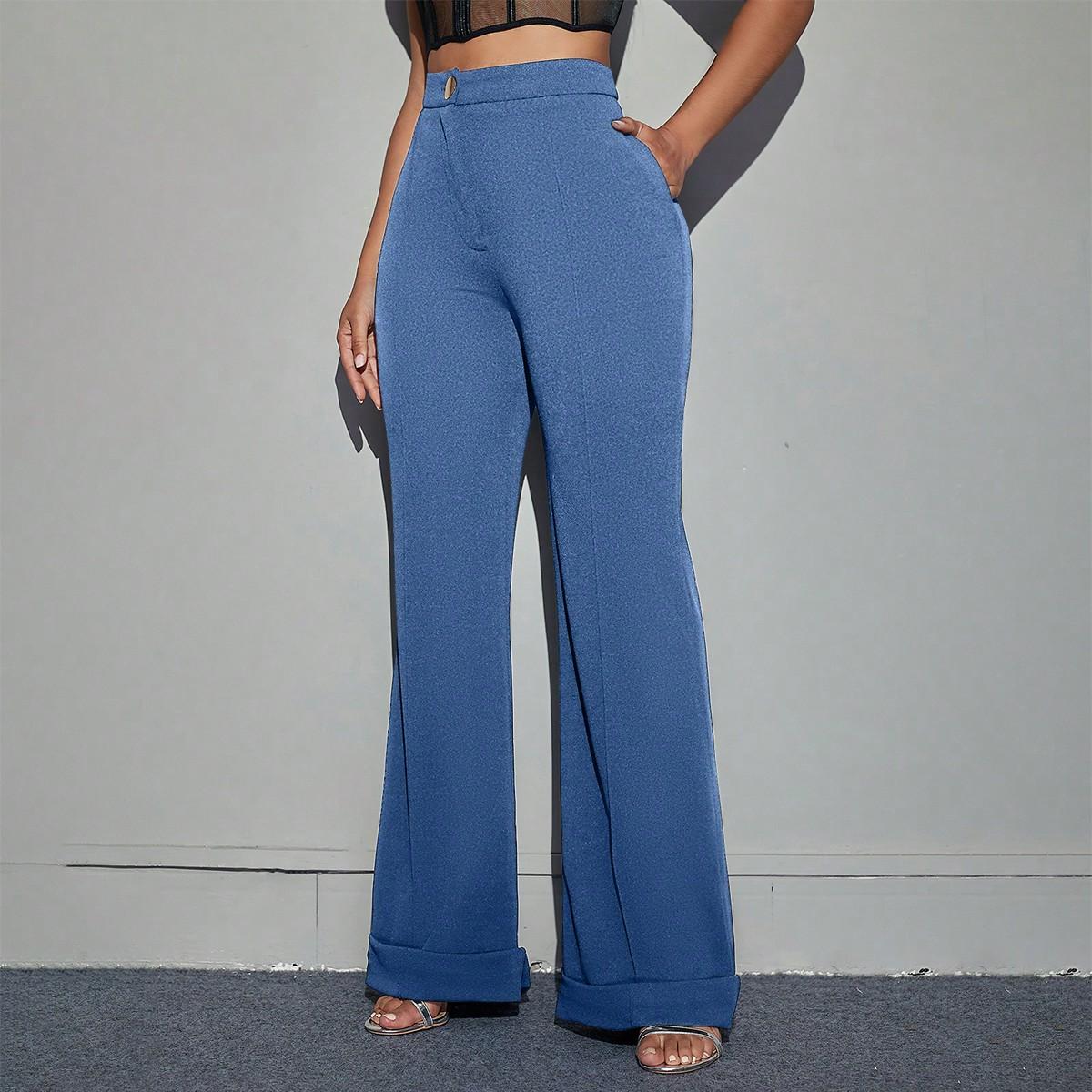 

D&M Slim Fit Pants Простые эластичные трикотажные брюки-клеш с карманами