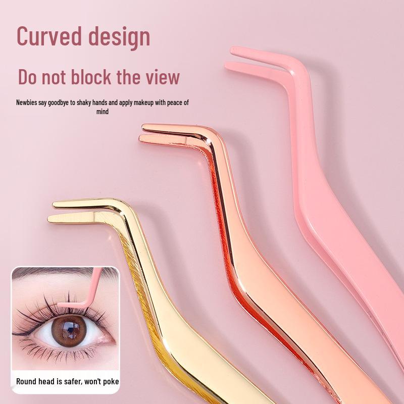 Stainless Steel Eyelash Curler & Tweezers False Eyelash Tool with Comb