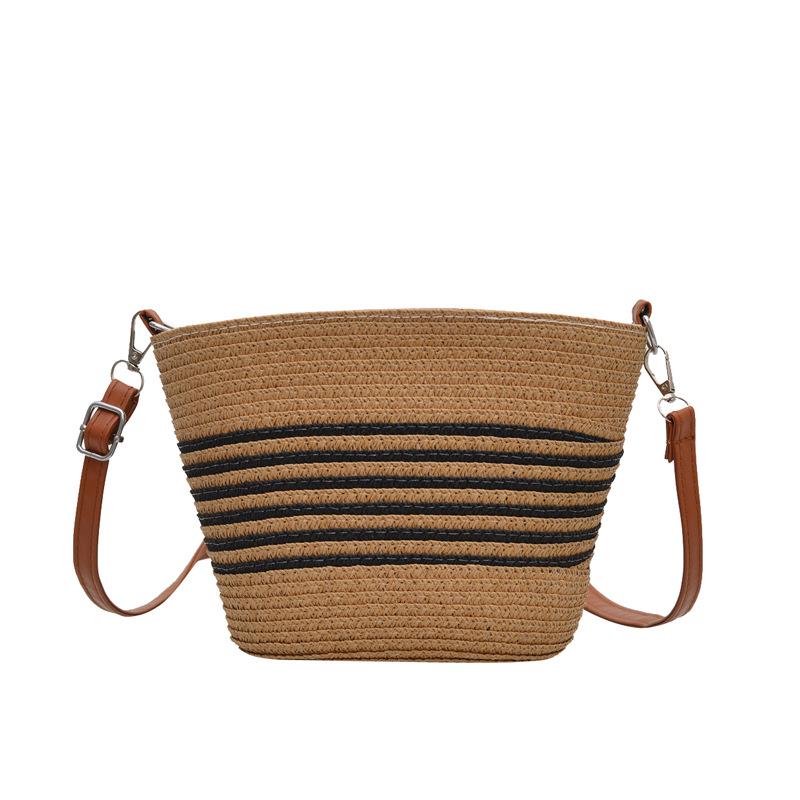 Women's 2026 Summer Straw Woven Crossbody Bag: Casual & Versatile Beach Vacation Bucket Bag