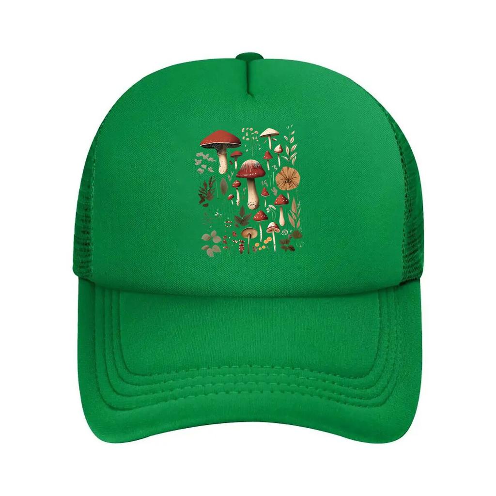 Mushroom Print Blend Casual Mesh Baseball Cap Hip Hop