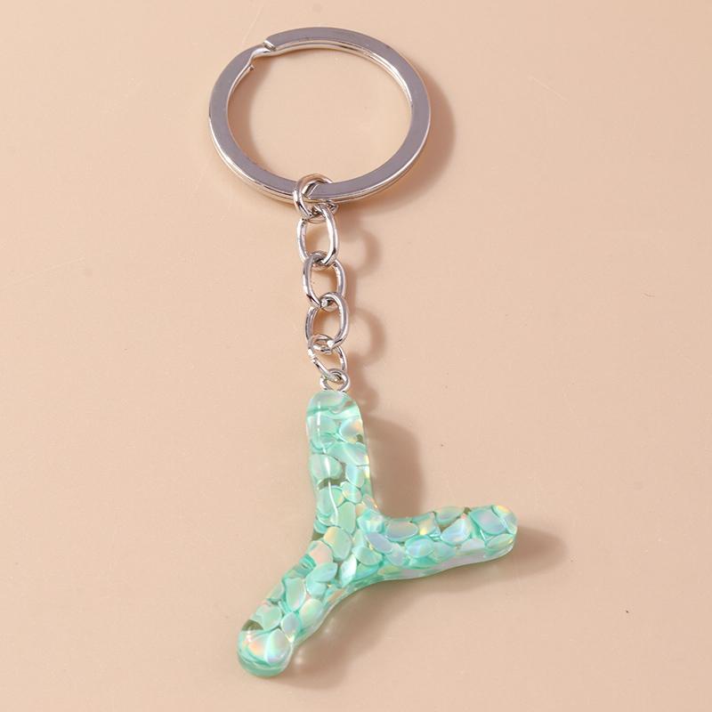 

Colorful Acrylic Glitter Alphabet Keychain 26 Initials A-Z Letter Key Rings Charms Pendants for Women Bag Decor DIY Jewelry Gift