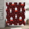 Bathroom Decoration Christmas Shower Curtain with Winter Wonderland Theme Featuring Red Teddy Bears and Snowflakes for Bathroom