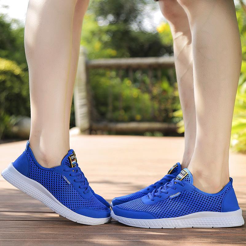Summer Couple Net Shoes Breathable Extra Large Size Sports Shoes Casual Plus Size Net Face