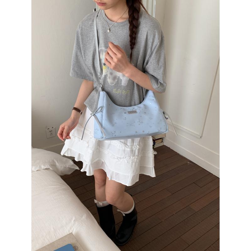 Korean-style niche blue star handbag for women2026New stylish large-capacity shoulder and crossbody tote bag