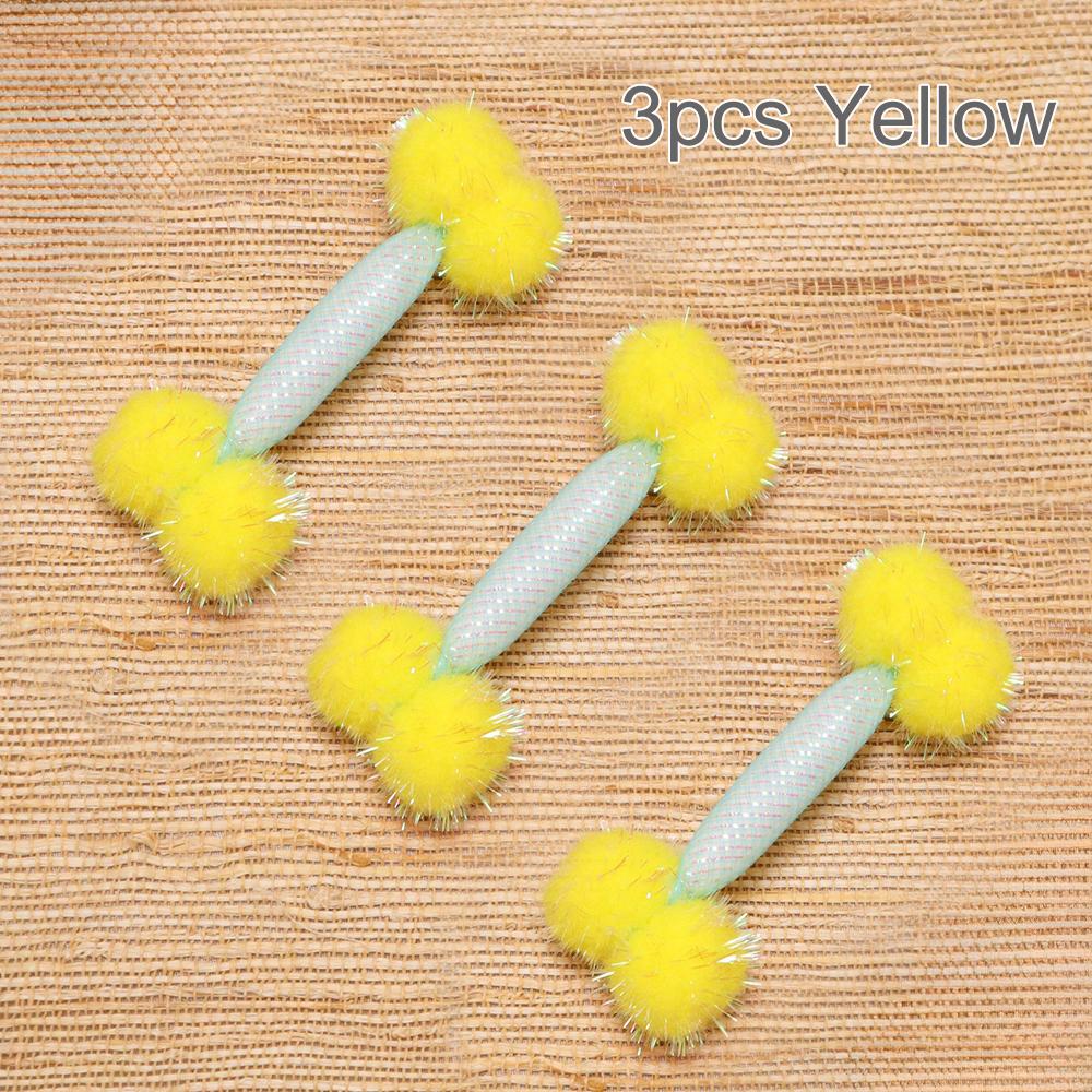 3pcs Cute Plush Ball Cat Toy Elastic Mesh Tube Kitten Pet Toy