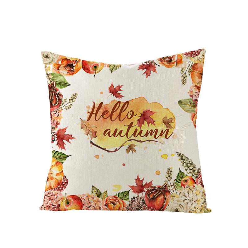 

Thanksgiving Pillow Cover Nordic Pumpkin Fallen Leaves Cushion Cover Simple Sofa Pillow Cover Home 45 * 45Cm (excluding pillow core)
