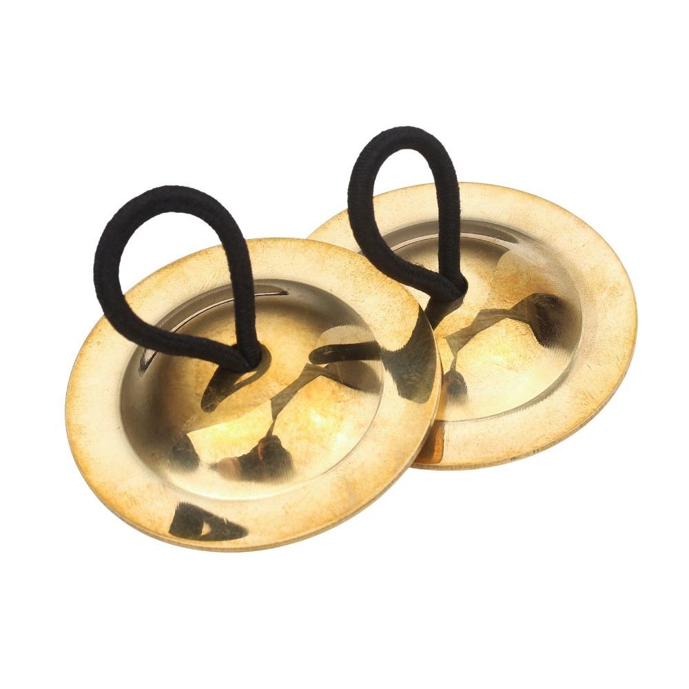 2 Pairs Gold Color Belly Dancing Cymbals Lightweight Hand Cymbals Finger Cymbals For Belly Dance