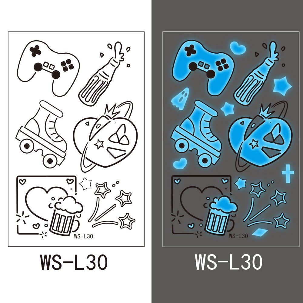 Blue Luminous Tattoo Stickers for Nightclub and Music Festival Parties
