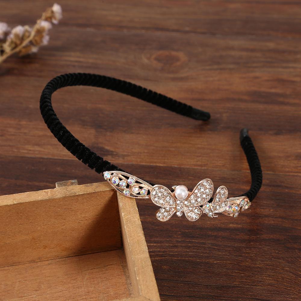 

Корейская повязка на голову с бабочкой из стразов для женщин, аксессуар для волос H Type