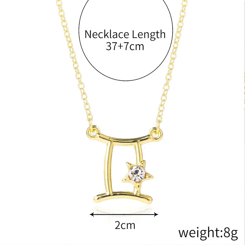 Necklace for Women Zodiac Card Pendant Necklace Ins Simple Personalized Collarbone Chain with Diamond Constellation Necklace Elegant Necklace