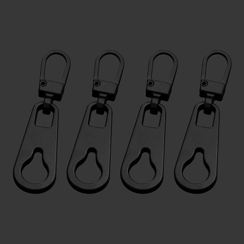 4Pcs Metal Zipper Pulls with Detachable Tabs, Repair Kit for Bags, Backpacks & Clothing, Zipper Slider Pendant Accessories