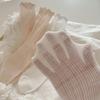 Women's White Ruffled Mesh Crew Socks - Breathable, Sweat-Absorbent, Solid Color, Trendy Summer Style
