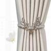 Elk Feather Curtain Tieback Leaf Peacock Peony Elastically Curtains Tie Backs Fashion Curtain Rope Holder Hooks Binding Strap