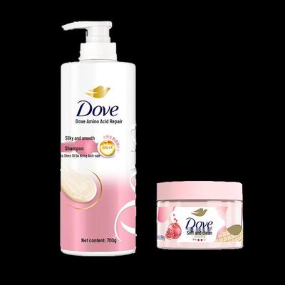Shampoo Diário Sedoso Suave Dove e Conjunto com Esfoliante de Romã
