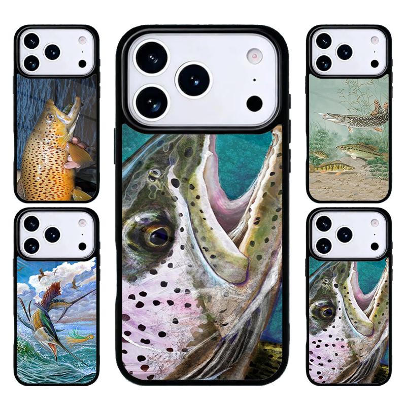 Trout Fish Fishing Phone Case For iPhone 17 Air 16 15 14 13 12 11 Pro Max Plus