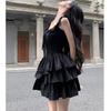 French Atmosphere, Black Suspender Dress, Children's Summer Waist Pinching and Thin Temperament, Thin Princess Tutu Skirt