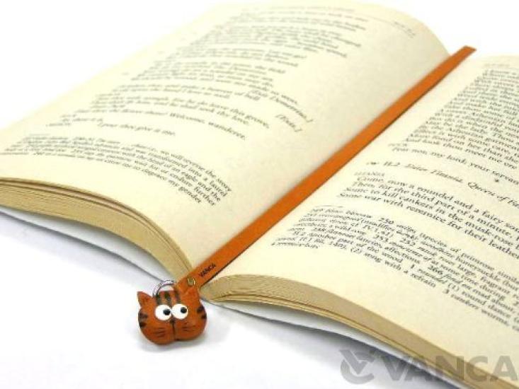 

Закладка для книги из натуральной кожи в виде кошки, сделанная в Японии [VANCA] [Мастера ручной работы] оранжевый