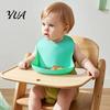 Adjustable Bibs for 6 Months to 3 Years Silicone Baby Bib, Waterproof Soft Feeding Durable One Handed Easy Wear Large Pocket Food Catch Bib Babies And