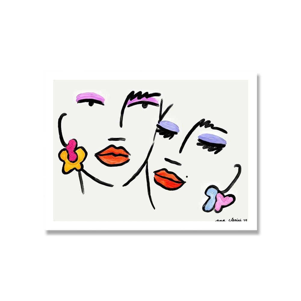 Abstract Fashion Office Girl Poster Print Nordic Colorful Line Face Canvas Painting Wall Art Picture For Livingroom Unique Decor