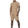 Men's Summer Quick-Dry T-shirt & Shorts Set - Solid Color Activewear for Running and Fitness