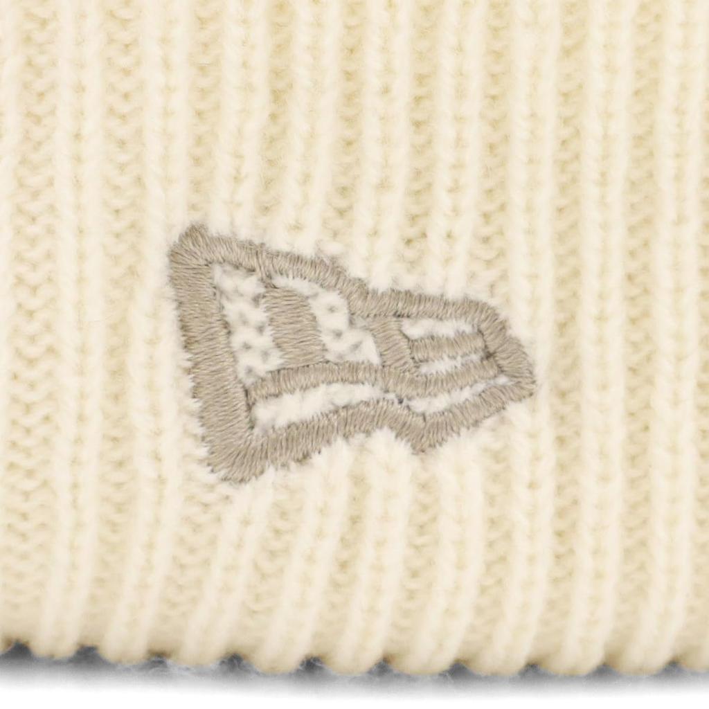 New Era Free Pom Pom Knit Rib Hat, Off-White