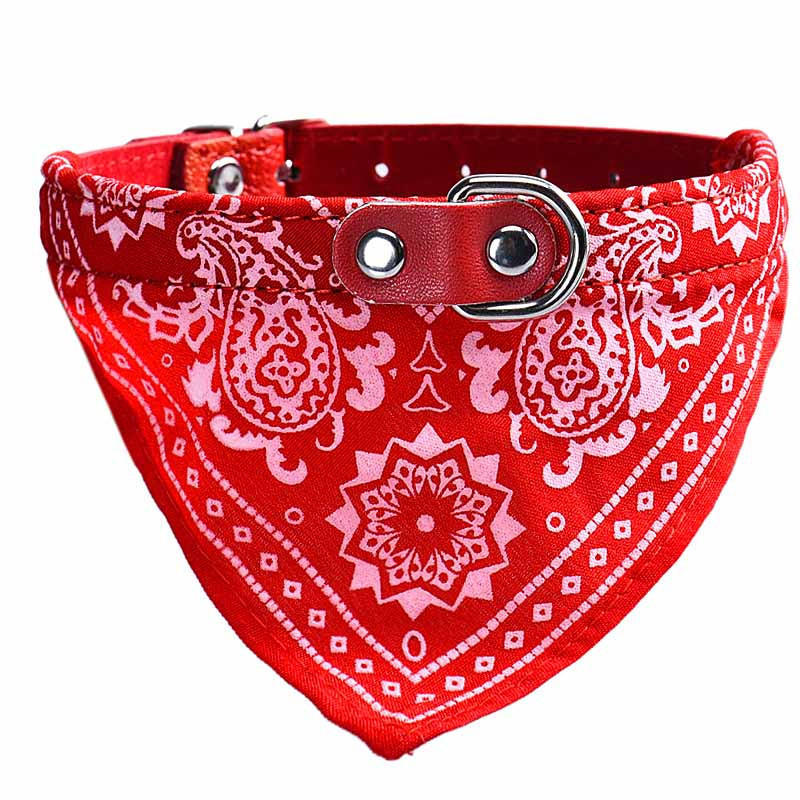 Adjustable Pet Dog Puppy Cat Neck Scarf Bandana Collar Neckerchief RD M