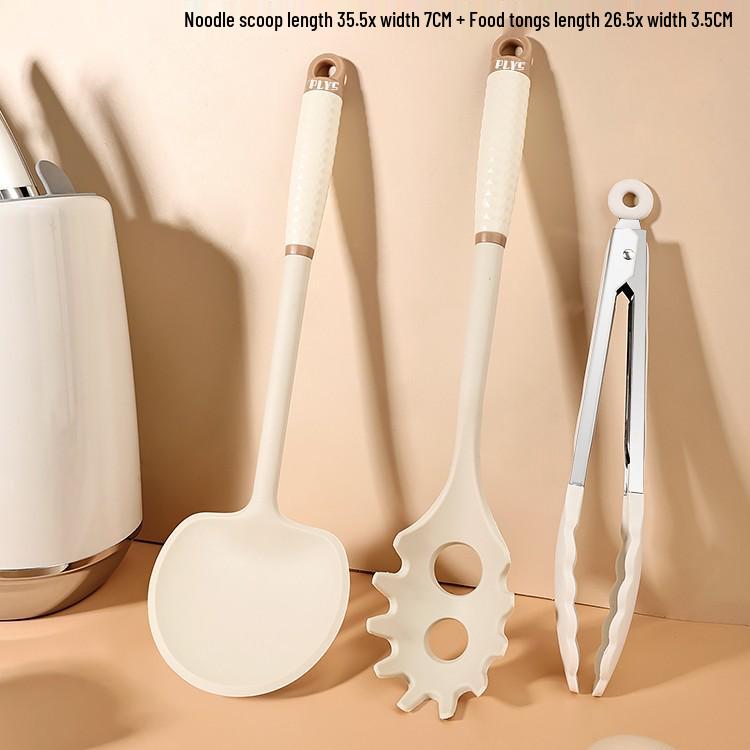 Silicone High-Temp Resistant Soup Ladle & Non-Stick Porridge Spoon with Anti-Scalding Handle.