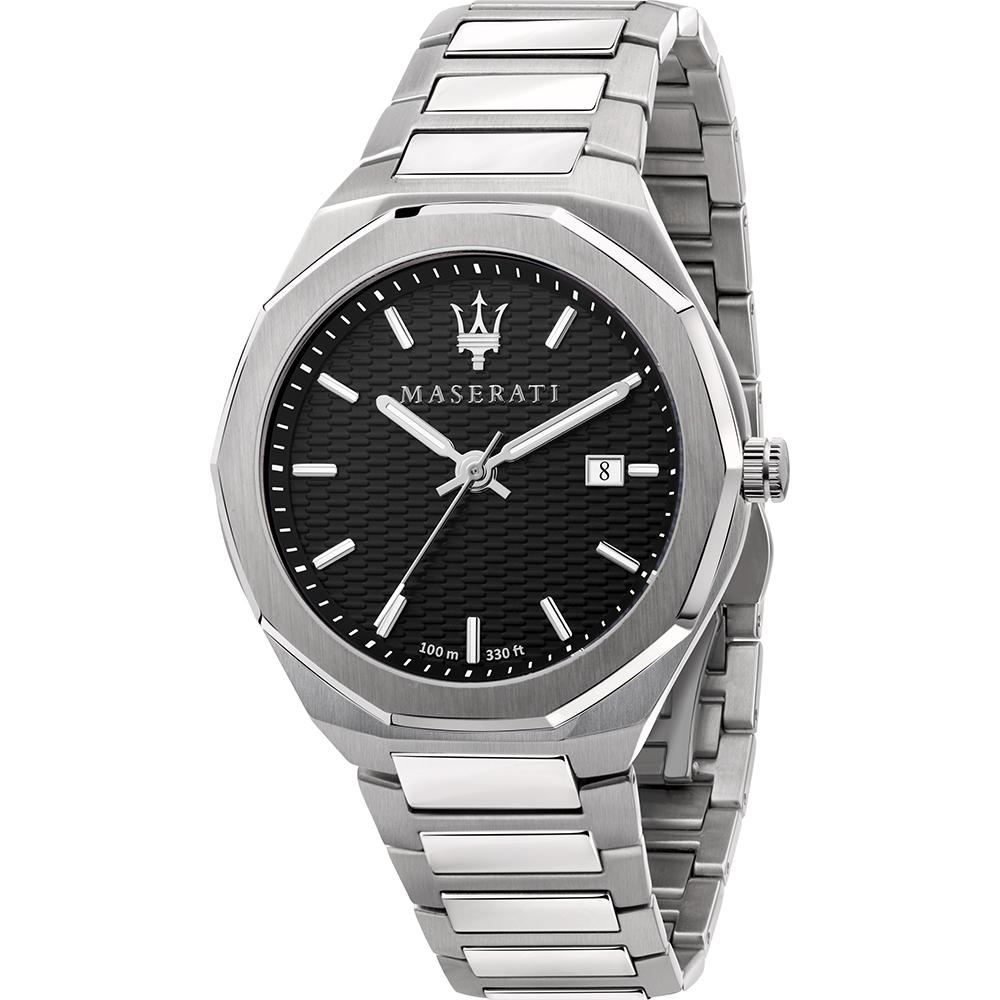 Maserati Stile Черный Серебристый Нержавеющая Сталь Мужские Кварцевые R8853142003 чёрный