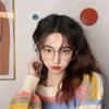 2025 Retro Oversized Metal Circular Flat Mirror Frame for Women's Slim Glasses, Frame for Glasses That Look Small On the Face
