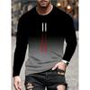 Fashionable Comfortable Breathable Loose Large Size Soft Top Minimalist 3d Round Neck Long Sleeve Versatile Men's T-shirt
