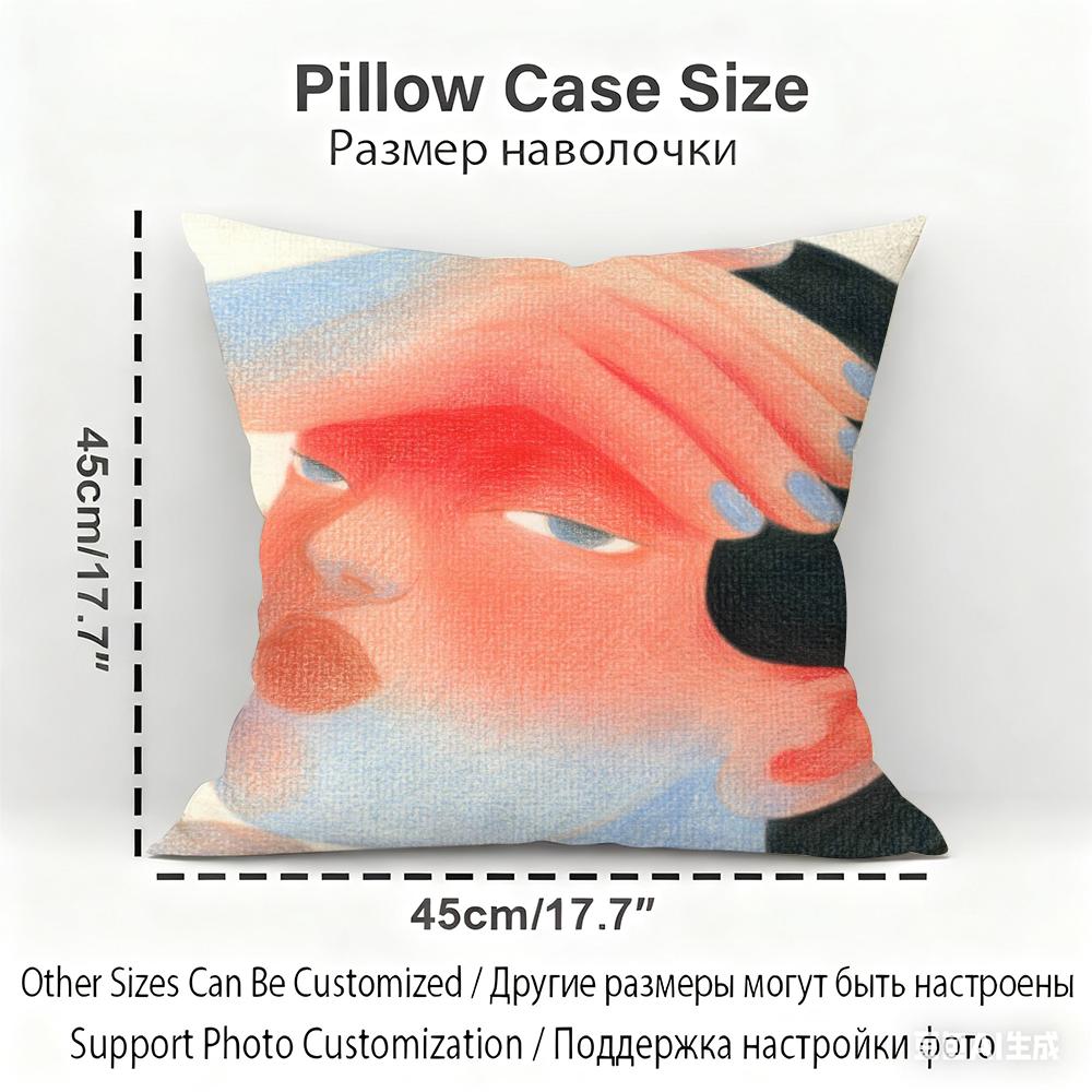 Tear Nevus Cushion Cover Household Decoration Linen Sofa Cushion Cover: Skin-Friendly & Breathable with Invisible Zipper