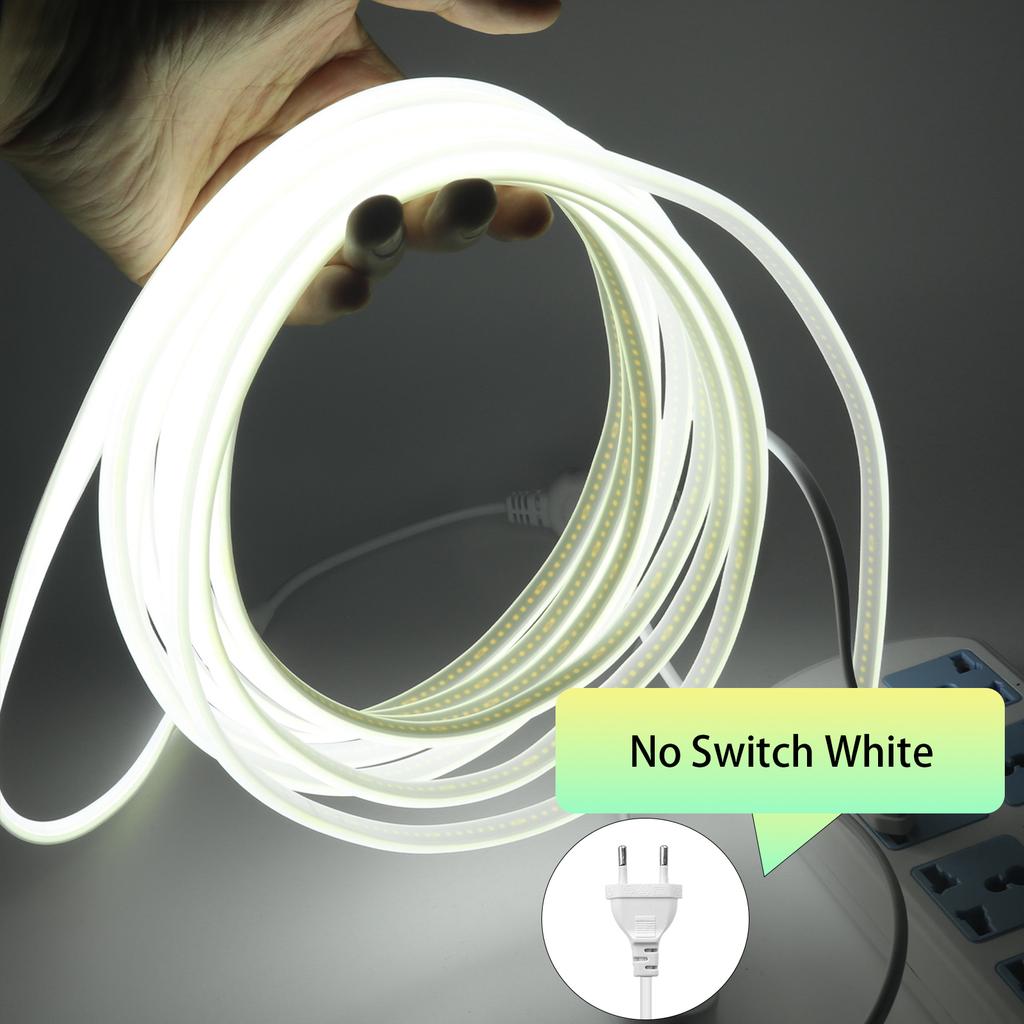 220V Dimmable Switch COB LED Strip With Dimmer Kit 288LEDs/M Waterproof 3000K 4000K 6000K Flexible Neon Light Kitchen Room Decor