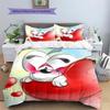 Diddl2 Pattern Bedding Quilt Set  Home Decoration  Gift (1 * duvet cover + 2 * pillowcase  without core)