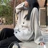 Large size women's retro sweater jacket women's autumn and winter new soft waxy European and American style V-neck knitted cardigan top