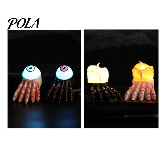 Spooky Atmosphere Halloween Prop Night Light, Eyeball/Feet Shape LED Lamp, Electronic Tabletop Decoration Decorative Candle for Festival And