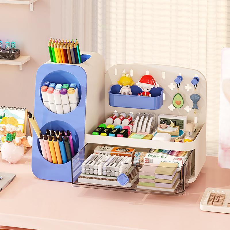 Desktop Storage Box, Student Stationery Organization, Children's Desk, Drawer-type Storage Rack, Office Slanting Pen Holder