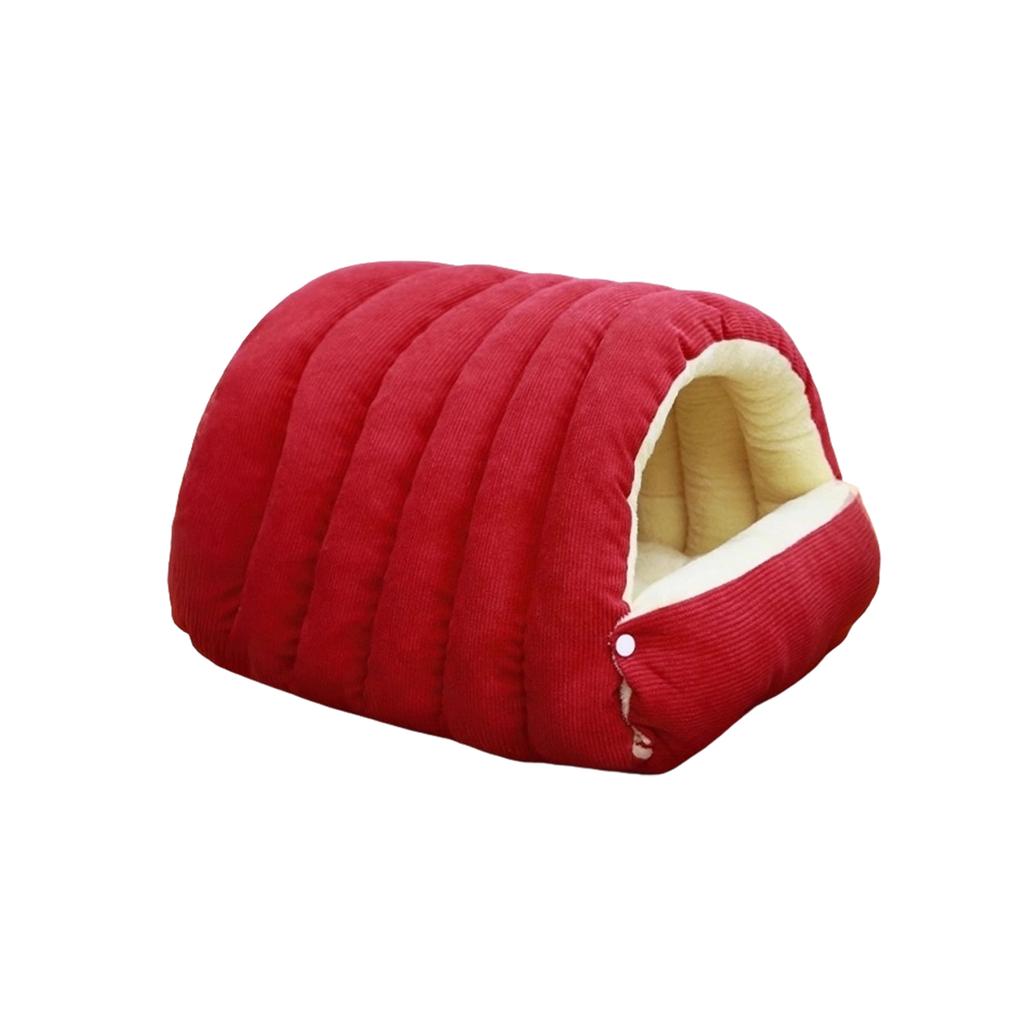 Small Cozy Pet Sleeping Bed for Cats and Dogs, Soft Ribbed Velvet for Indoor Use