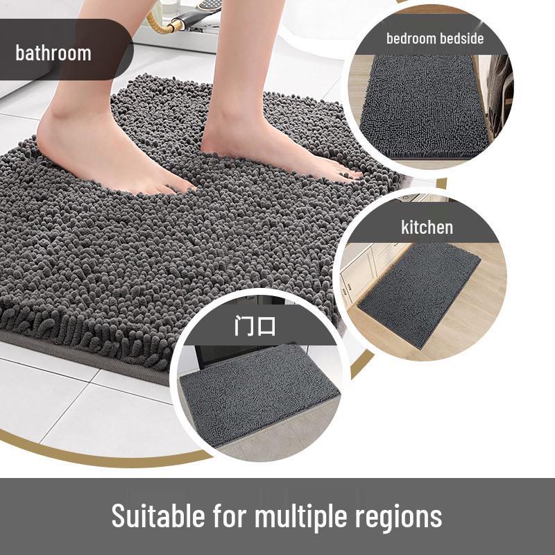 Chenille Water-Absorbent Anti-Slip Bathroom Entrance Mat