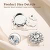 6Pcs Rhinestone Button Covers Bling Crystal Button Clips Cufflinks Wedding Banquet Decorative Button Clothing Accessories Gifts