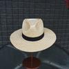 French Retro Sisal F Hemp Woven Jazz Top Hat Women'S Summer Sun Protection Sunshade Japanese Panama Wide-Brimmed Straw Hat Tide
