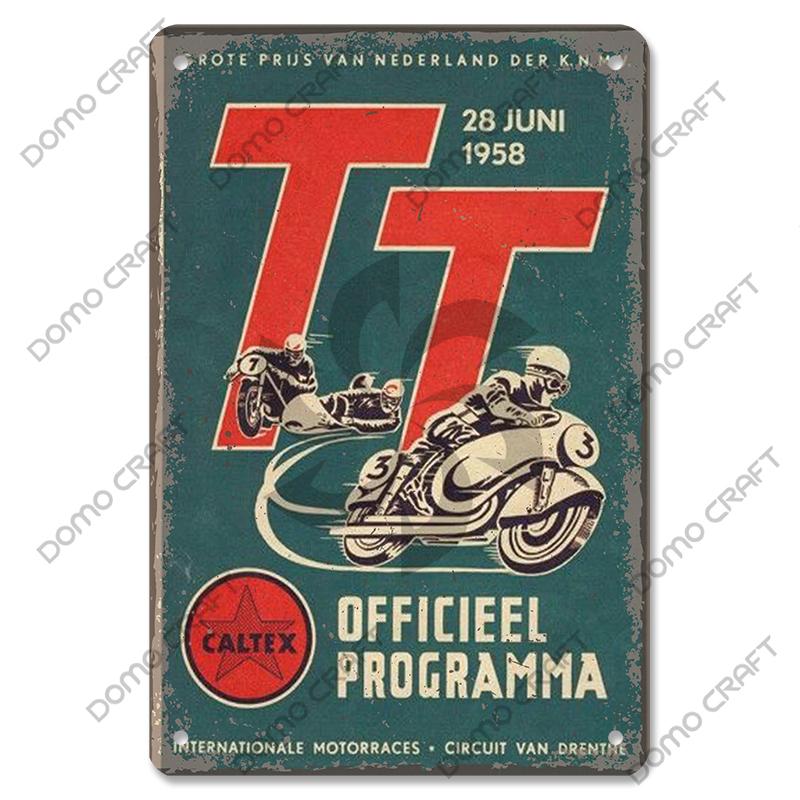 Motorcycle Vintage Poster Metal Plate Cafe Racer Festival Race Bred Motorcycle Metal Tin Signs Wall Decor Riders Club Man Cave