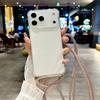 Shockproof Clear Soft Bumper Case For For Iphone 17 16 1 14 Pro Max Plus Crossbody Lanyard Necklace Strap Cord Nylon Rope Cover