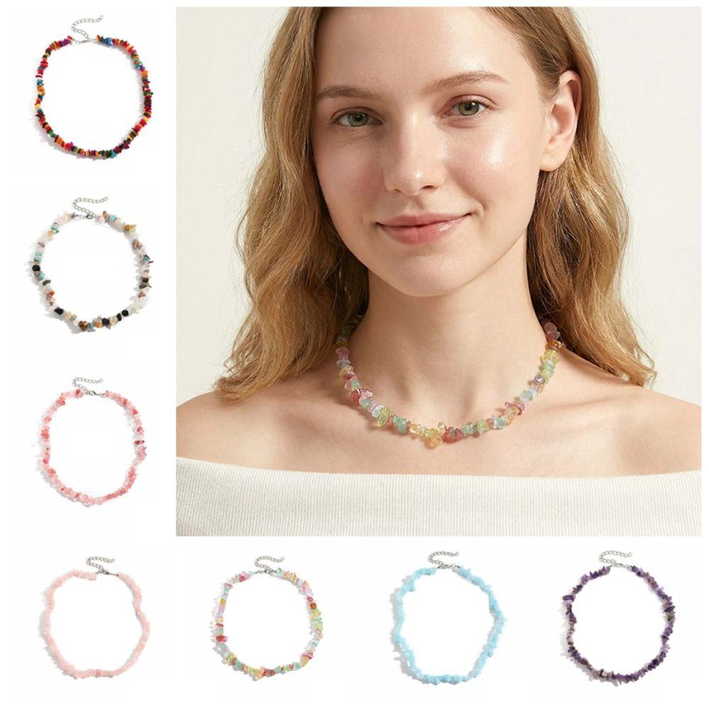 Beaded Turquoises Crystal Choker Irregular Irregular Choker Necklace Crystal Beaded Necklace Gift