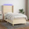 VidaXL Slat Bed Base with Mattress and LED, Upholstered Bed, Single Bed, Adult Bed for Interior Bedroom, 3138762
