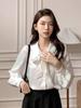 Lantern Sleeve Bow Shirt Inner Shirt Women's Dress Lace-up Design Professional Top